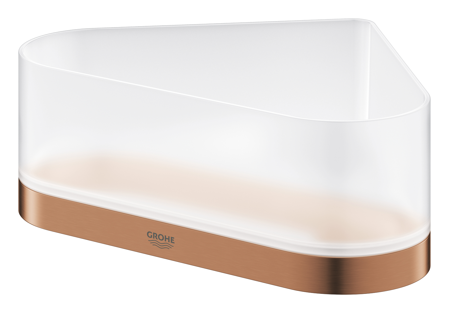 Raft de colt Grohe 41038DL0, 200 mm, 168 mm, 2 orificii instalare, pe colt, abs, metal, elemente fixare ascunse, Cupru