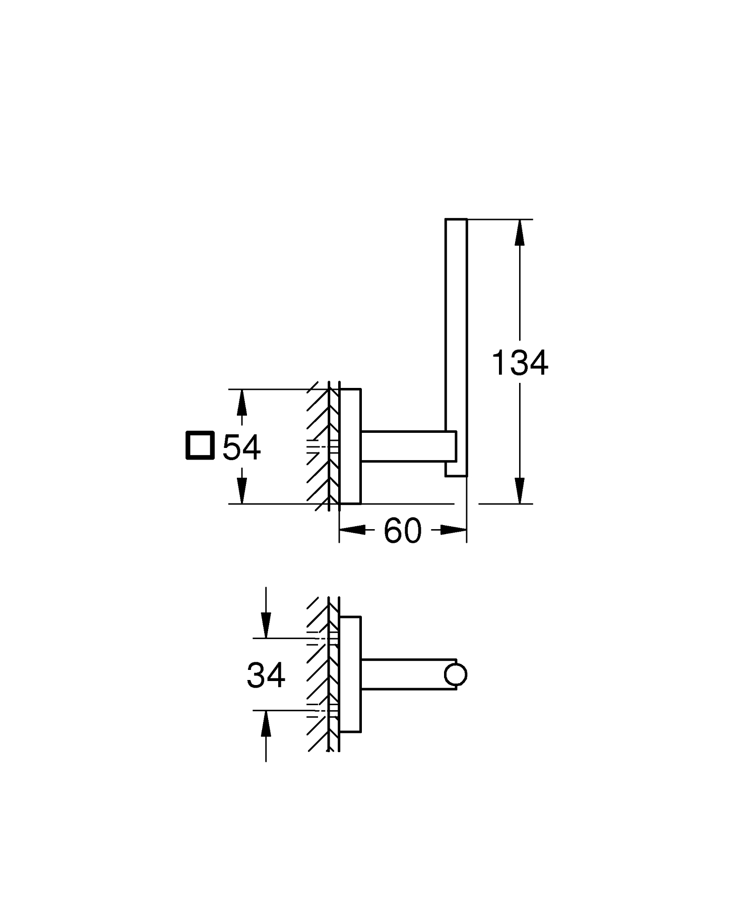 Rezerva hartie Grohe 40979000, igienica Start Cube, tip instalare pe p