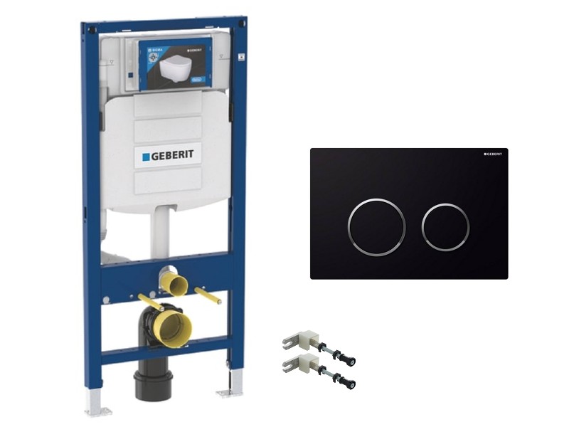 Geberit  Rezervor wc geberit sigma, incastrat, cadru, elemente montaj, clapeta negru lucios, 111.300.00.5-4st
