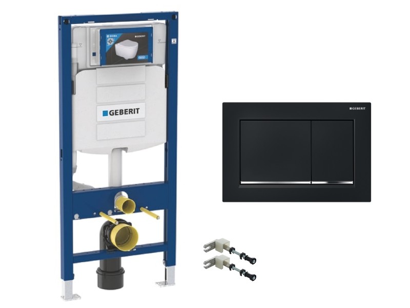 Geberit  Rezervor wc geberit sigma, incastrat, cadru, elemente montaj, clapeta negru lucios, 111.300.00.5-14st