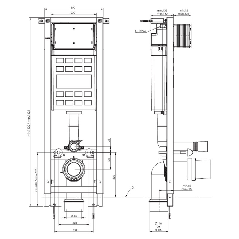 Set rezervor Roca A89P10T010, Rezervor Wall Eco, tip instalare incastrat, tip placare uscata, numar moduri spalare 2 [2]
