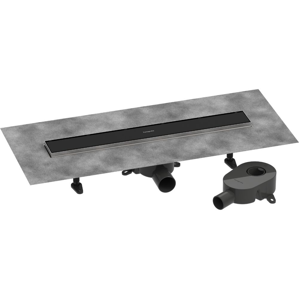 Hansgrohe Rigola completa hangrohe raindrain go, 600 mm, reversibila, faiantabila, sifon, mat, negru, 56271670