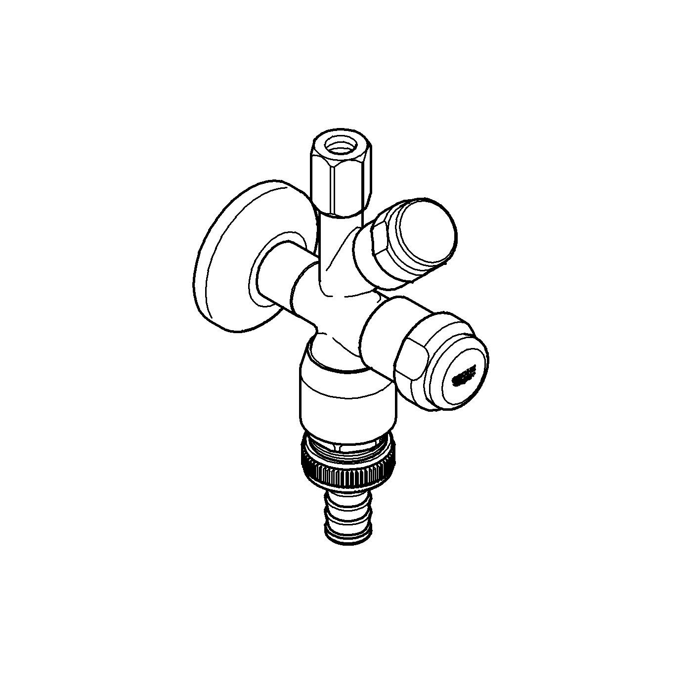 Robinet coltar Grohe 41082000, 86 mm, 158 mm, 2 nr iesiri, 1/2 diametru alimentare, 3/8 diametru iesire 1, Crom