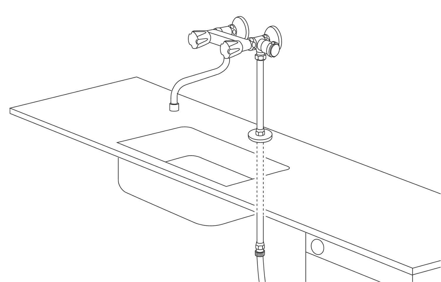 Robinet coltar Grohe 41043000, 55 mm, 65 mm, 2 nr iesiri, 3/4 diametru alimentare, 3/4 diametru iesire 1, Crom