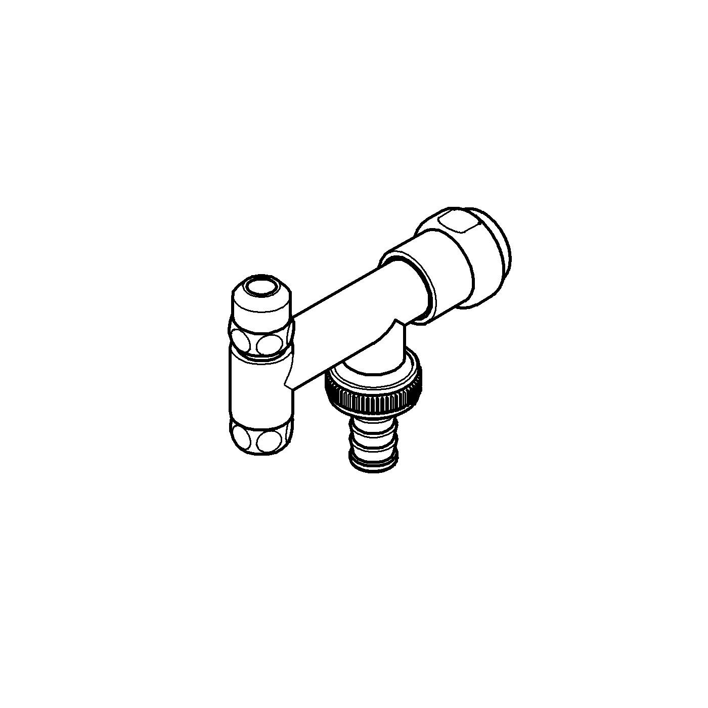 Robinet coltar Grohe 41030000, 105 mm, 101 mm, 1 nr iesiri, 3/8 diametru alimentare, 3/8 diametru iesire 1, Crom