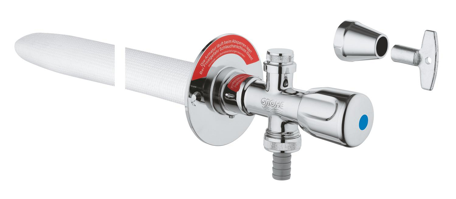 Grohe Robinet de exterior grohe eurotec, 1/2'' anti-inghet, anti-reflux, apa rece, metal, crom, 41212000