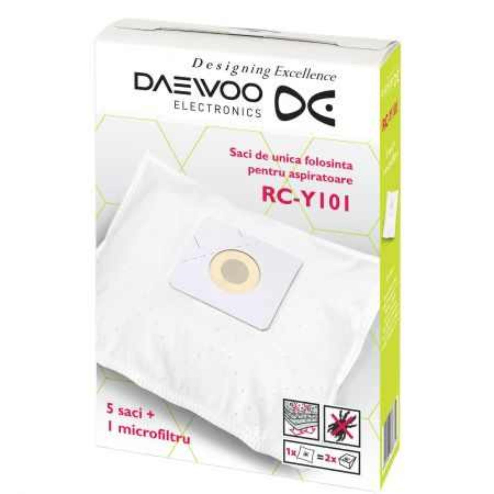 Daewoo Saci aspirator daewoo, pentru rc-700m, 190b, 150r/l, 5 bucati, filtru, rc-y101