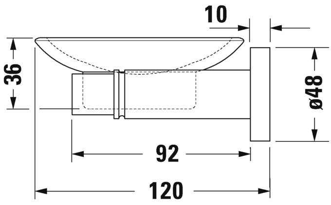 Savoniera Duravit 0099171000, D-Code, tip instalare pe perete, numar orificii instalare 2, elemente fixare ascunse, crom [3]