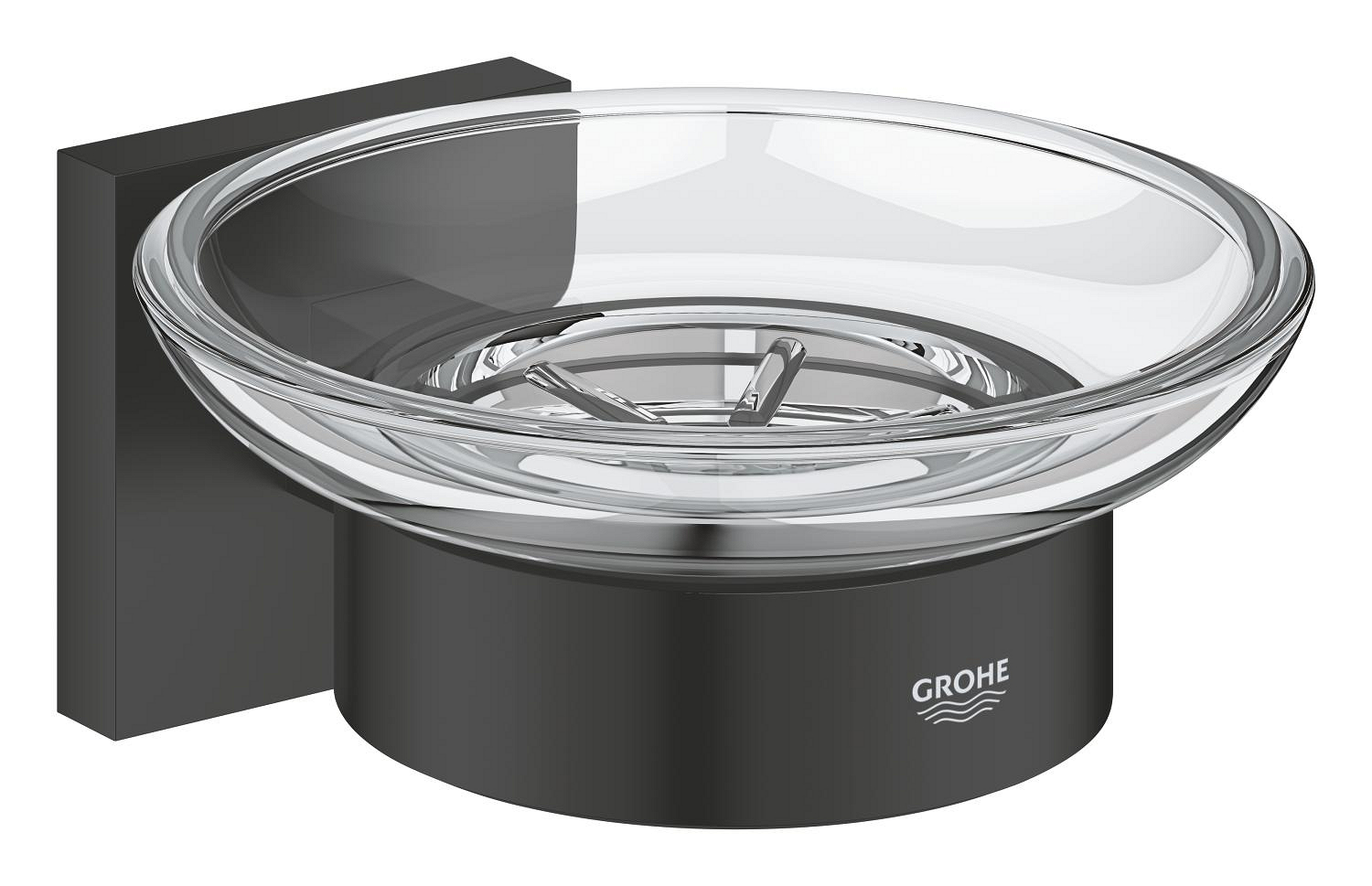 Grohe Savoniera grohe start cube, 110 mm, pe perete, metal/sticla, mat, negru, 410962430