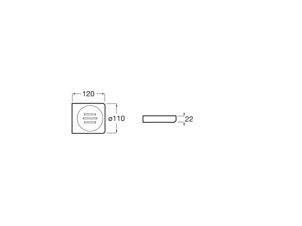 Savoniera Roca A817023001, 120 mm, 110 mm, 2 orificii instalare, pe perete, metal, elemente fixare ascunse, Crom