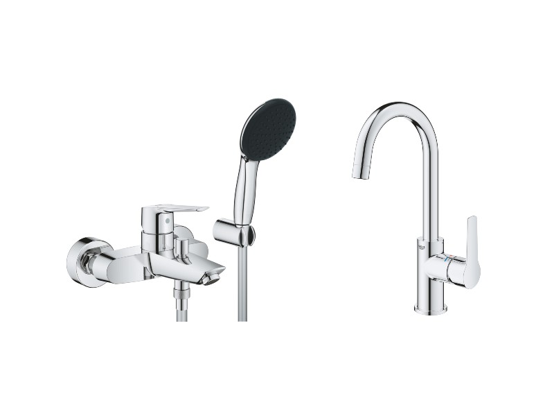 Grohe Set 3in1 cada grohe start, baterie lavoar l, set dus, 1 functie, ventil, crom, 25283002-3st