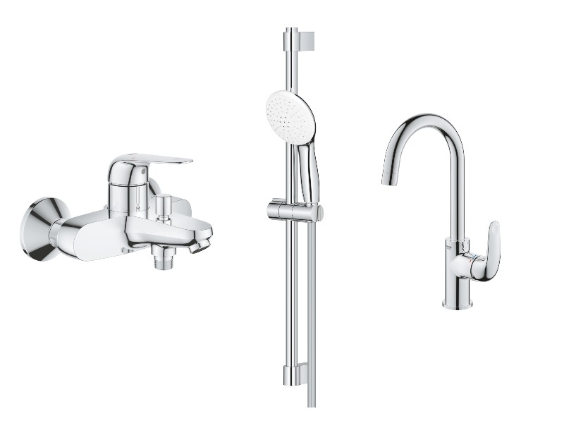 Grohe Set 3in1 cada grohe swift, baterie lavoar l, coloana dus, 2 functii, ventil, crom, 24335001-12st