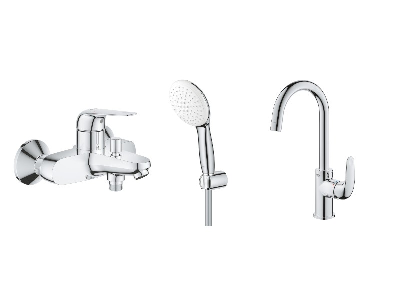 Grohe Set 3in1 cada grohe swift, baterie lavoar l, set de dus, 2 functii, ventil, crom, 24335001-8st