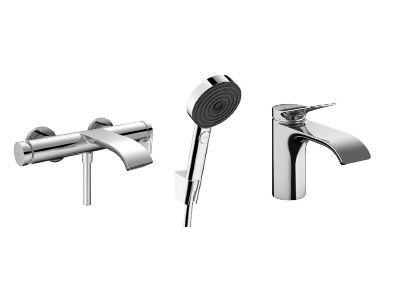 Hansgrohe Set 3in1 cada hansgrohe vivenis, baterie lavoar s, set de dus, 3 functii, ventil, crom, 75420000-3st