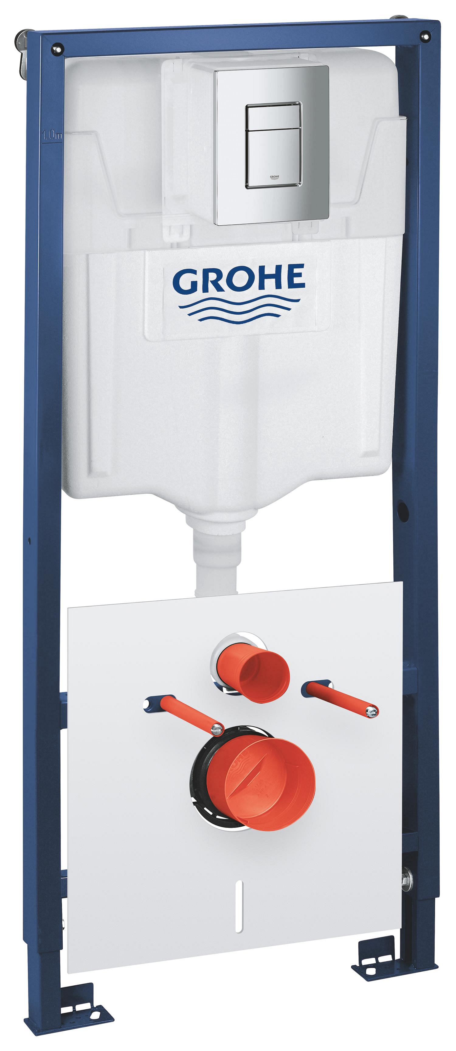 Grohe Set 3in1 cadru wc grohe rapid sl, incastrat, antifonare, suporti, clapeta crom, 39930000