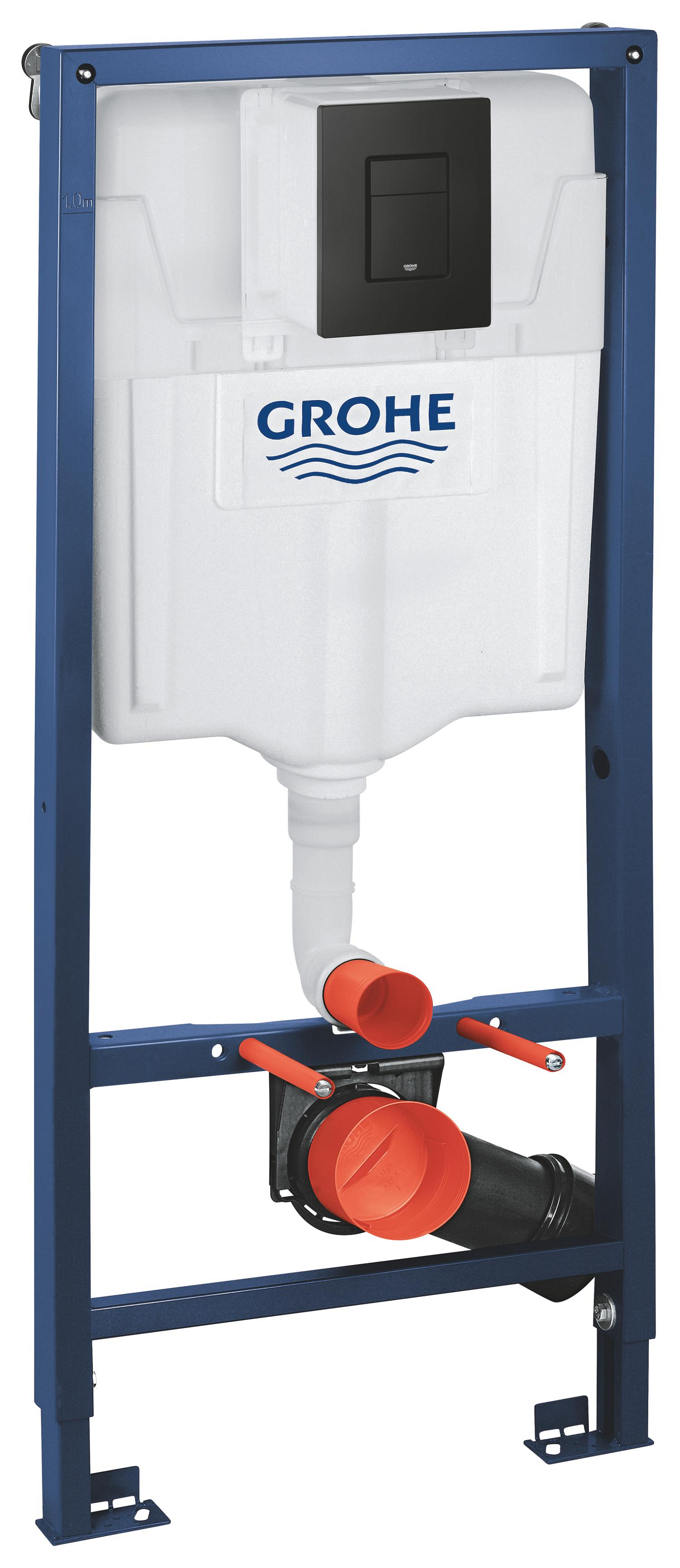 Grohe Set 3in1 cadru wc grohe rapid sl, incastrat, suporti, clapeta negru mat, otel, 388112430