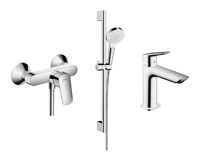 Hansgrohe Set 3in1 dus hansgrohe logis, baterie lavoar m, coloana dus, 2 functii, ventil, crom, 71600000-4st