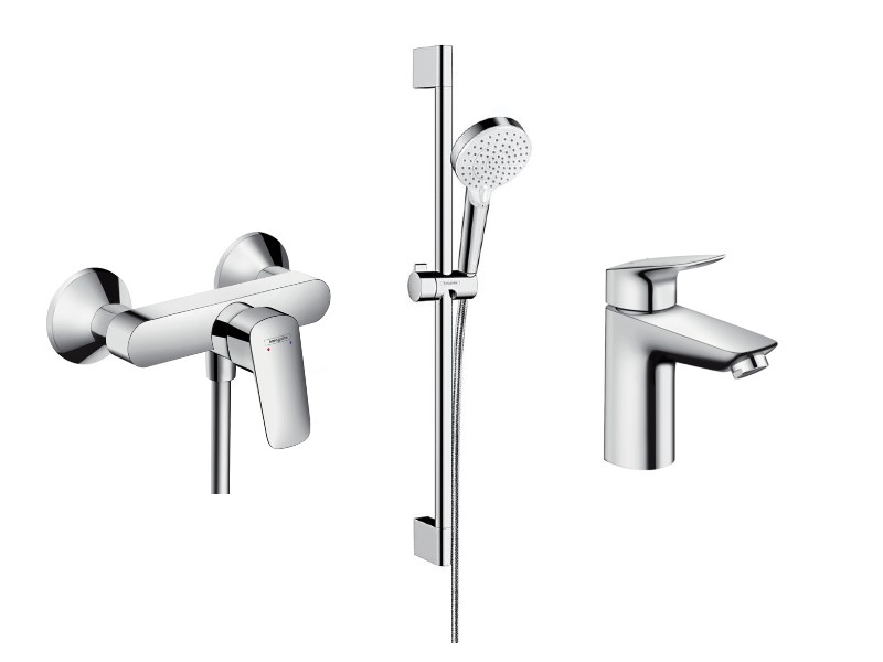 Hansgrohe Set 3in1 dus hansgrohe logis, baterie lavoar m, coloana dus, 2 functii, ventil, crom, 71600000-5st