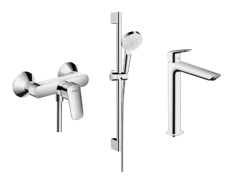 Hansgrohe Set 3in1 dus hansgrohe logis, baterie lavoar xl, coloana dus, 2 functii, ventil, crom, 71600000-1st