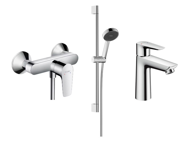 Hansgrohe Set 3in1 dus hansgrohe talis e, aparenta, baterie lavoar, set dus, crom, 71760000-4st