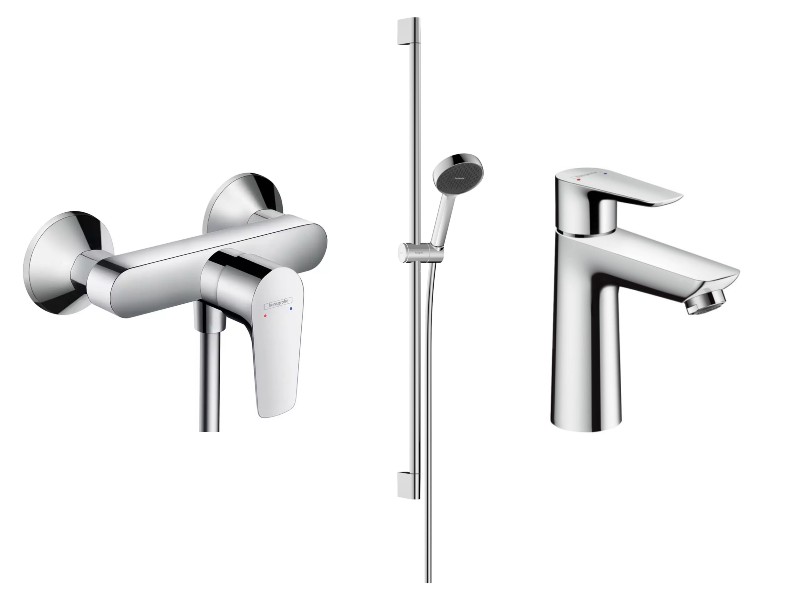 Hansgrohe Set 3in1 dus hansgrohe talis e, aparenta, baterie lavoar, set dus, crom, 71760000-5st