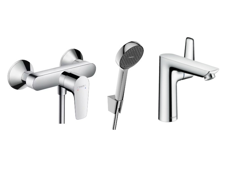 Hansgrohe Set 3in1 dus hansgrohe talis e, aparenta, baterie lavoar, set dus, crom, 71760000-6st