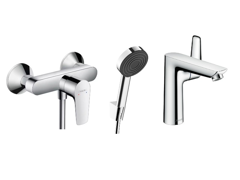 Hansgrohe Set 3in1 dus hansgrohe talis e, aparenta, baterie lavoar, set dus, crom, 71760000-7st