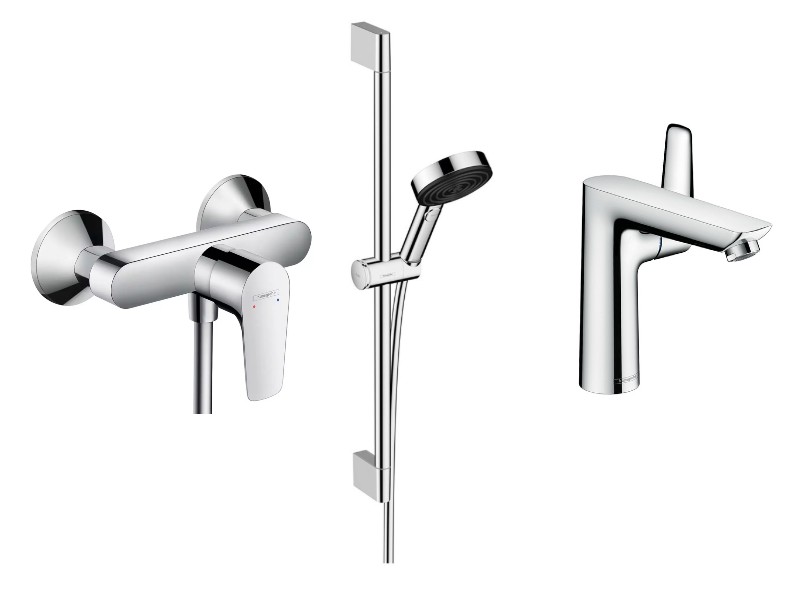 Hansgrohe Set 3in1 dus hansgrohe talis e, aparenta, baterie lavoar, set dus, crom, 71760000-8st