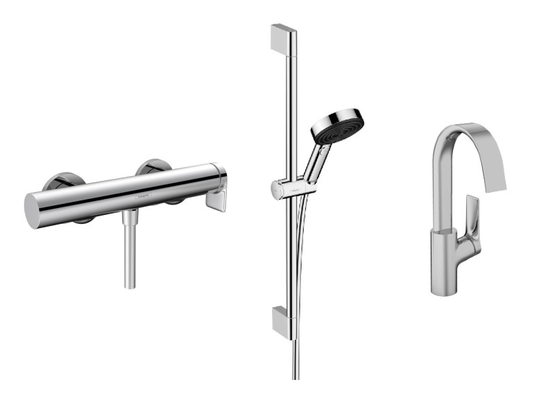 Hansgrohe Set 3in1 dus hansgrohe vivenis, baterie lavoar l, coloana dus, 3 functii, crom, 75620000-4st