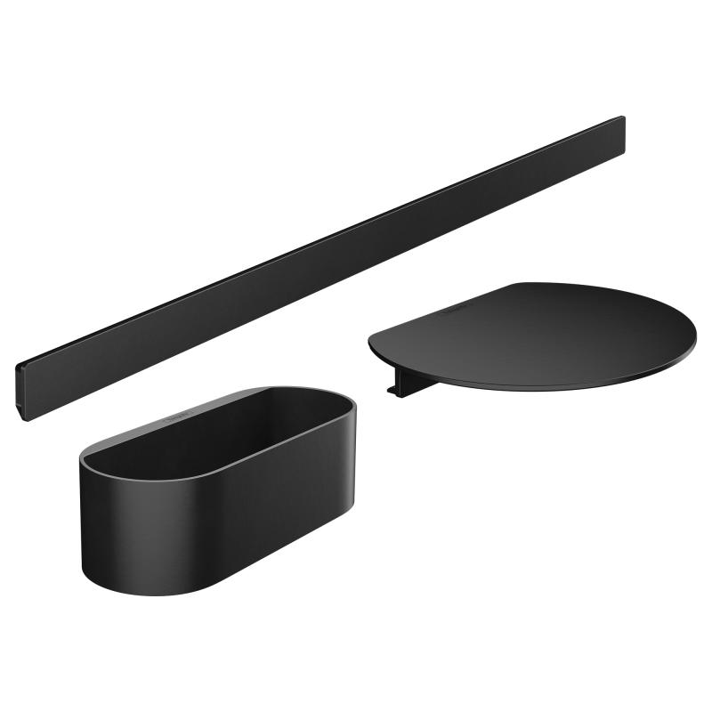 Hansgrohe Set 3in1 hansgrohe wallstoris, bara, 2 etajere, plastic, mat, negru, 27966670