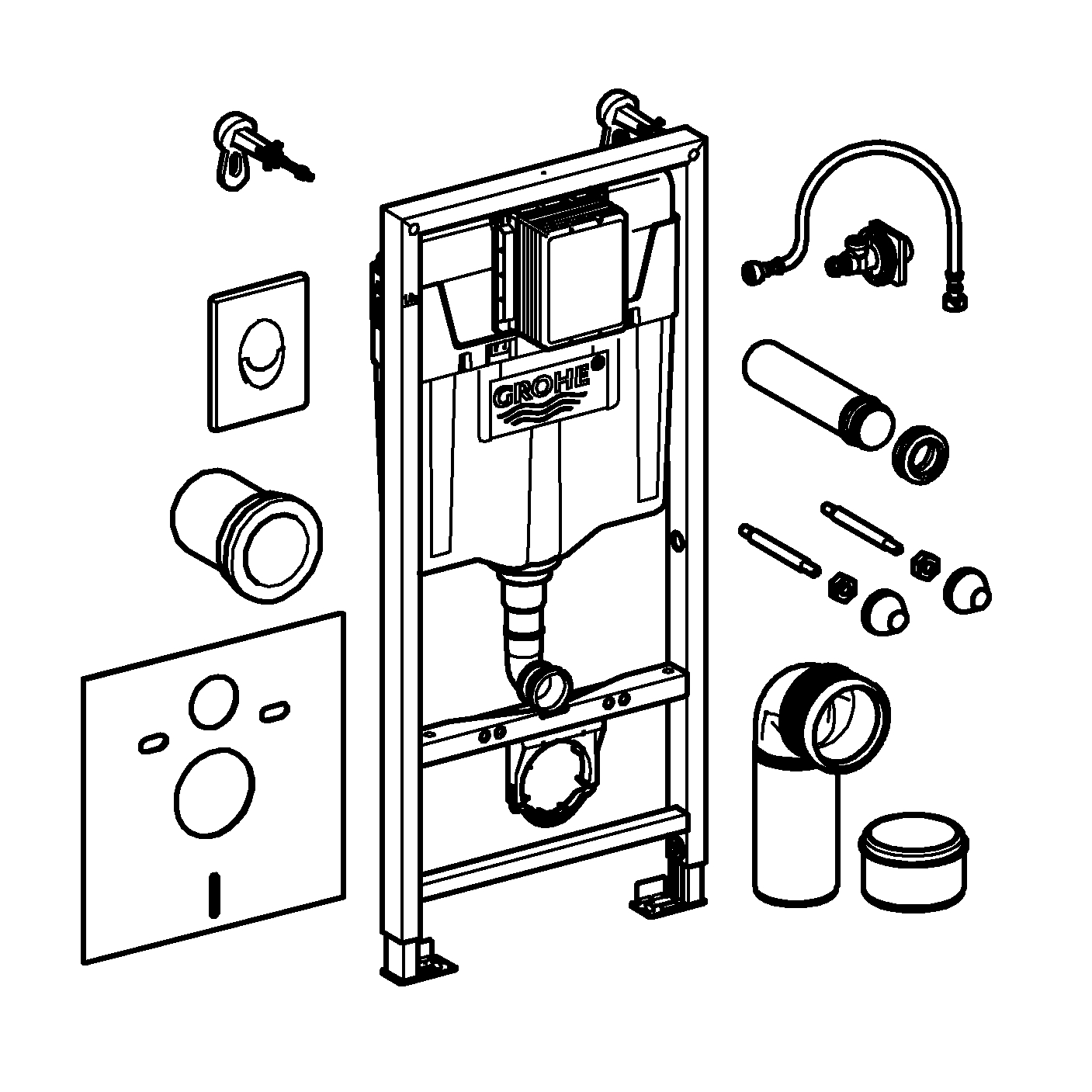 Cauti Set 4 in 1 rezervor WC Grohe Rapid SL 38750001, placa