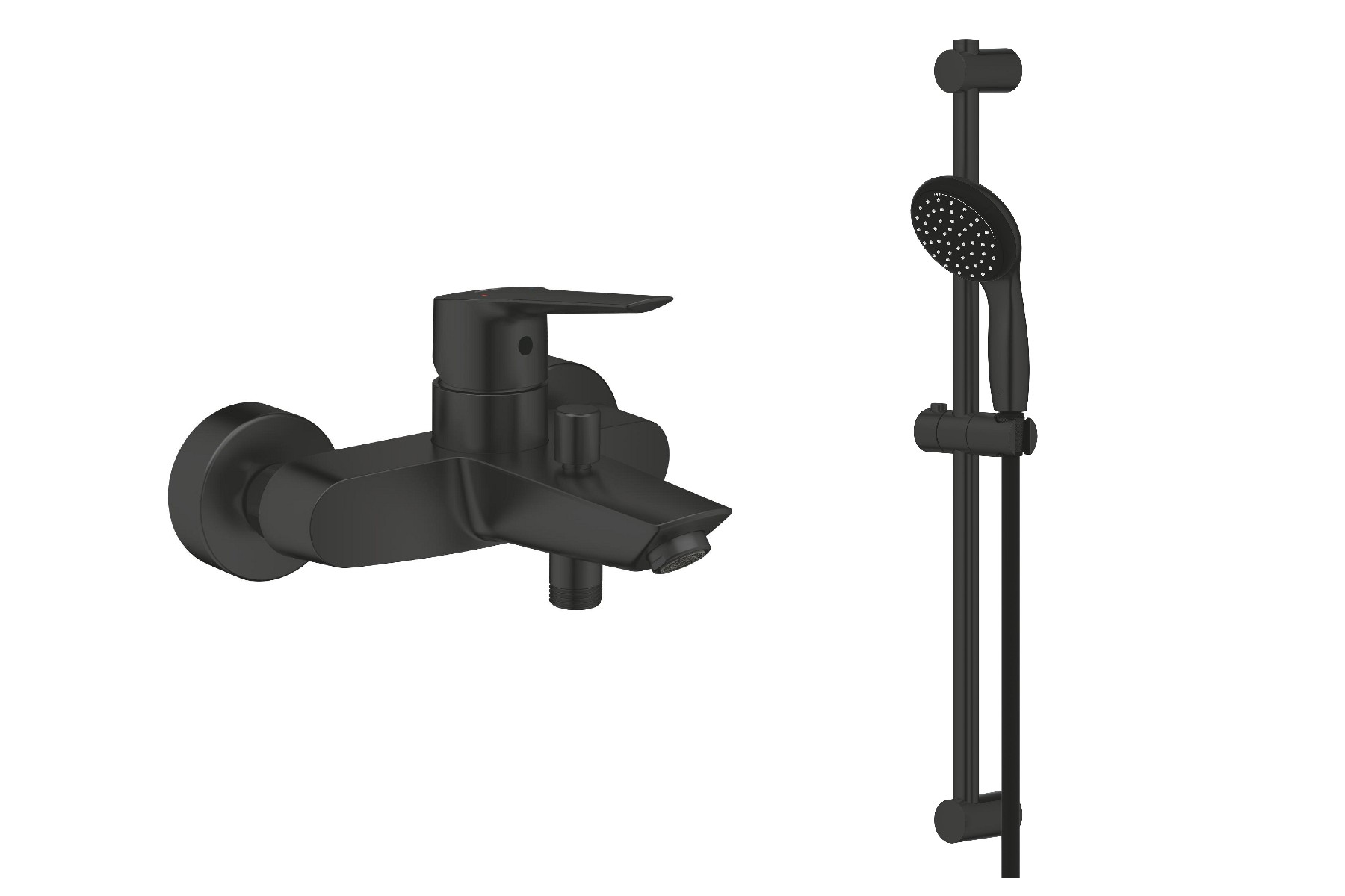Grohe Set baterie cada grohe start 322782432, 1/2'', monocomanda, coloana dus, 2 pulverizari, mat, negru