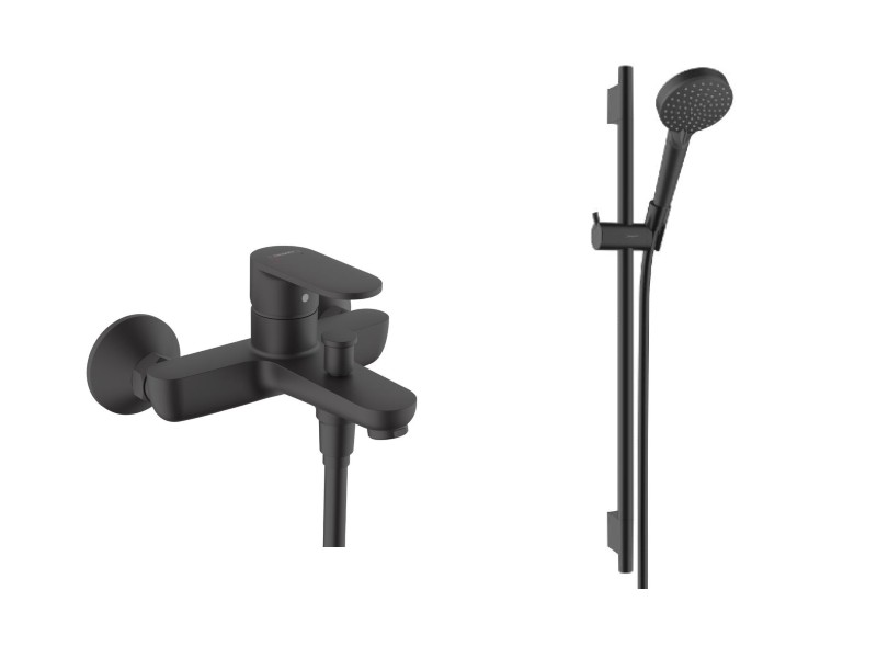 Hansgrohe Set baterie de cada hansgrohe vernis blend 71440670, 1/2'', aparenta, diverter, bara de dus, 650 mm, 2 pulverizari,