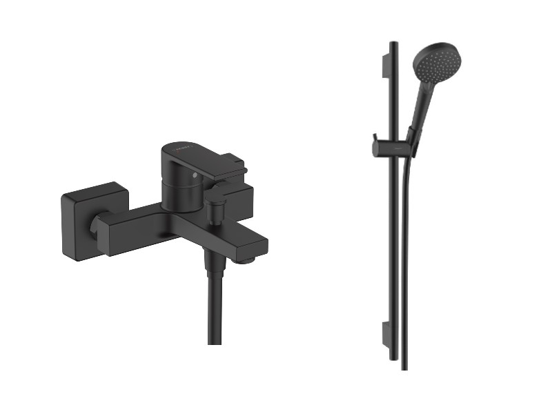 Hansgrohe Set baterie de cada hansgrohe vernis shape 71450670, 1/2'', aparenta, diverter, bara de dus, 650 mm, 2 pulverizari,