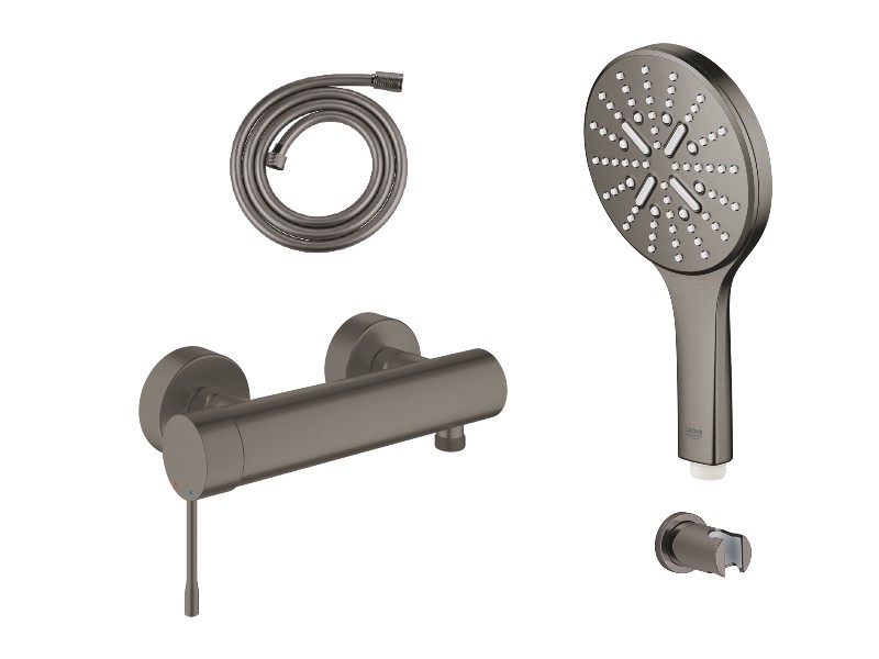 Grohe Set baterie dus grohe essence 33636al1, 1/2'', set dus, 3 pulverizari, mat, grafit