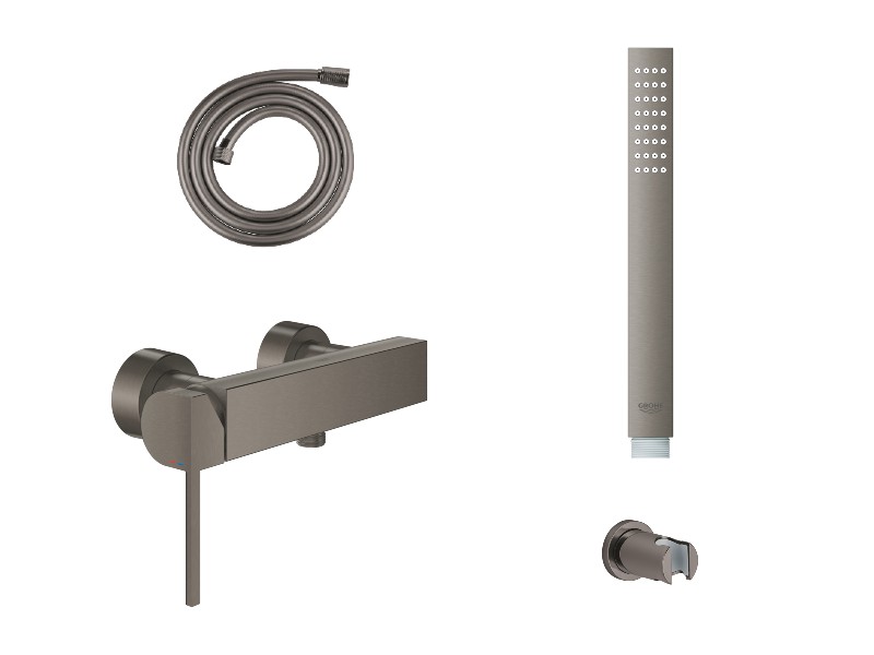Grohe Set baterie dus grohe plus 33577al3, 1/2'', monocomanda, set dus, 1.75 m, 1 pulverizari, mat, grafit