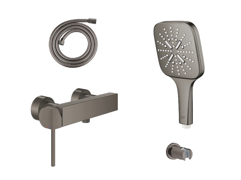 Grohe Set baterie dus grohe plus 33577al3, 1/2'', monocomanda, set dus, 1.75 m, smartactive, 3 pulverizari, mat, grafit