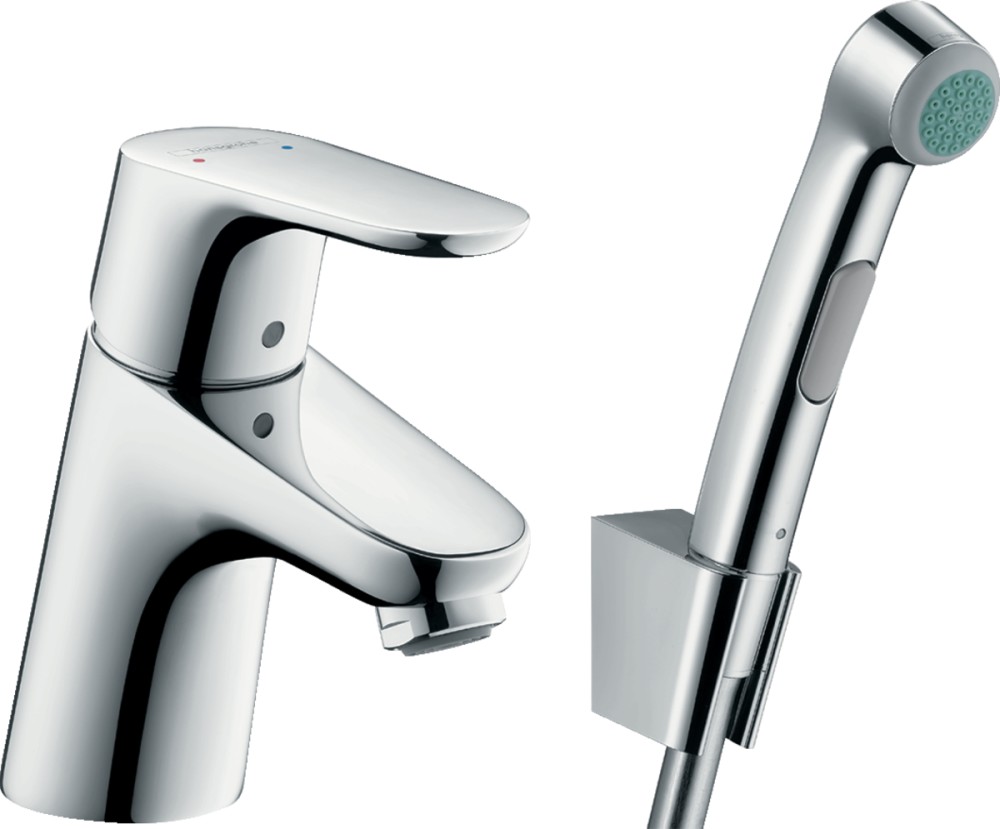 Hansgrohe Set baterie lavoar hansgrohe focus e2 31926000, 3/8'', marimea m, set dus igienic, 1 pulverizare, fara ventil, crom