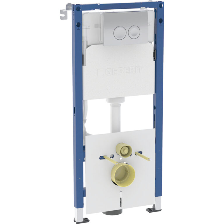 Geberit  Set cadru wc geberit duofix delta, incastrat 1.12 m, clapeta crom lucios, antifonare, elemente montaj, 458.121.21.2