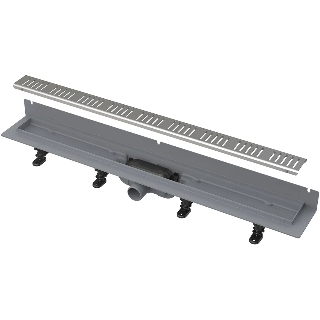 Alca Set complet rigola alca, 650 mm, montaj langa perete, evacuare orizontala, mat, crom, apz30-650m