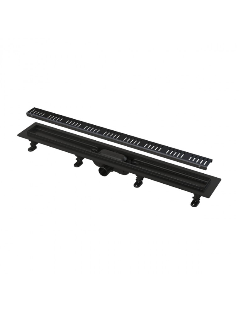 Alca Set complet rigola alca alcadrain, in pardoseala, 750 mm, sita, sifon, otel inoxidabil, negru, apz10black-750m