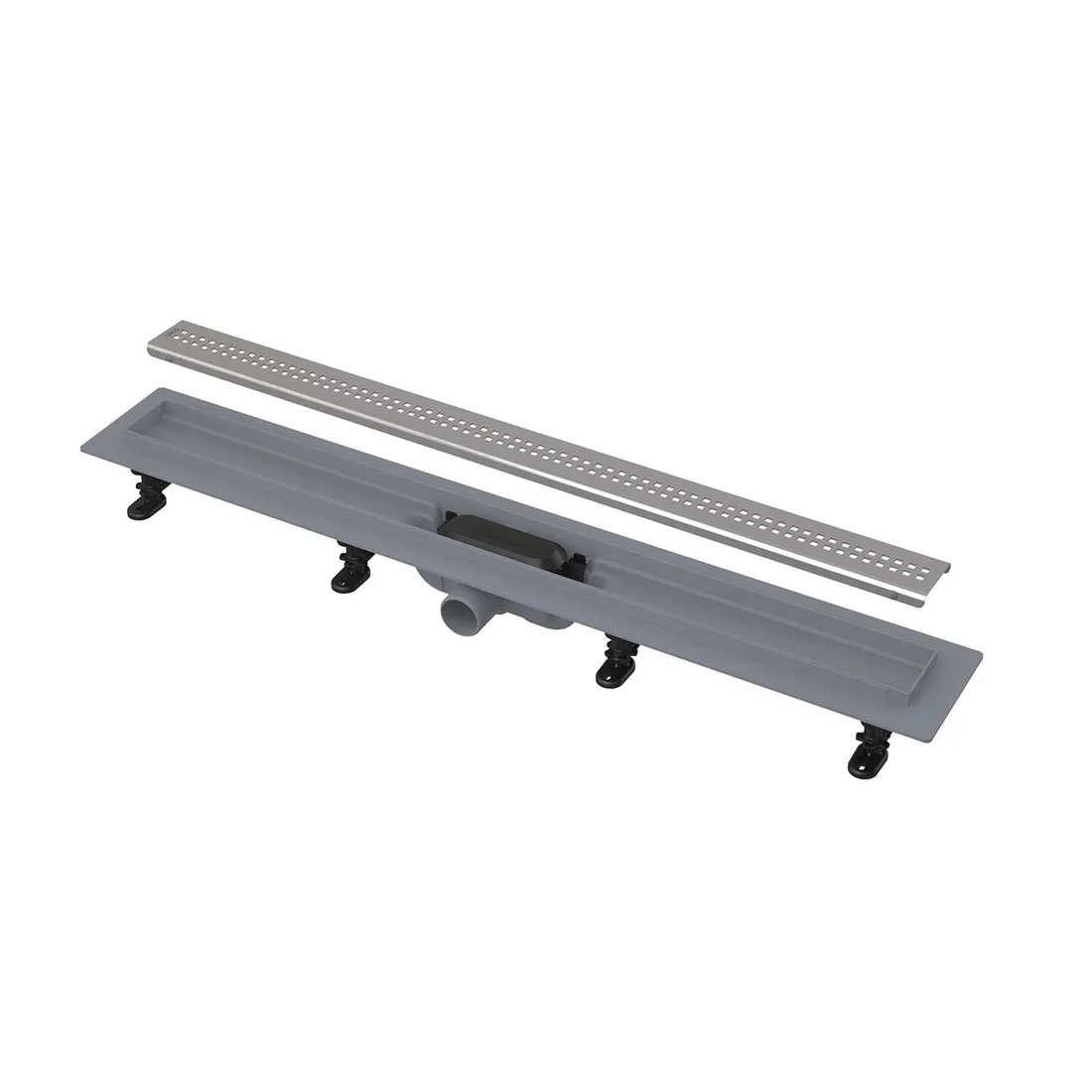 Alca Set complet rigola alca, in podea, 650 mm, evacuare orizontala, mat, crom, apz9-650m
