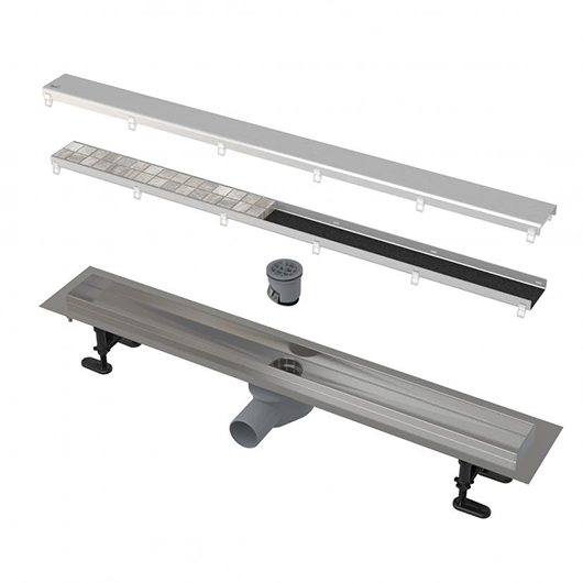Alca Set complet rigola alcadrain, incastrat, 850 mm, faiantabila, reversibila, crom, apz13-double9-850