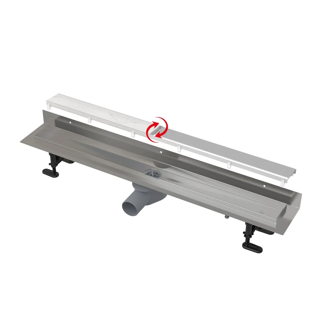Alca Set complet rigola alcadrain, incastrat, 850 mm, faiantabila, reversibila, crom, apz23-double9-850