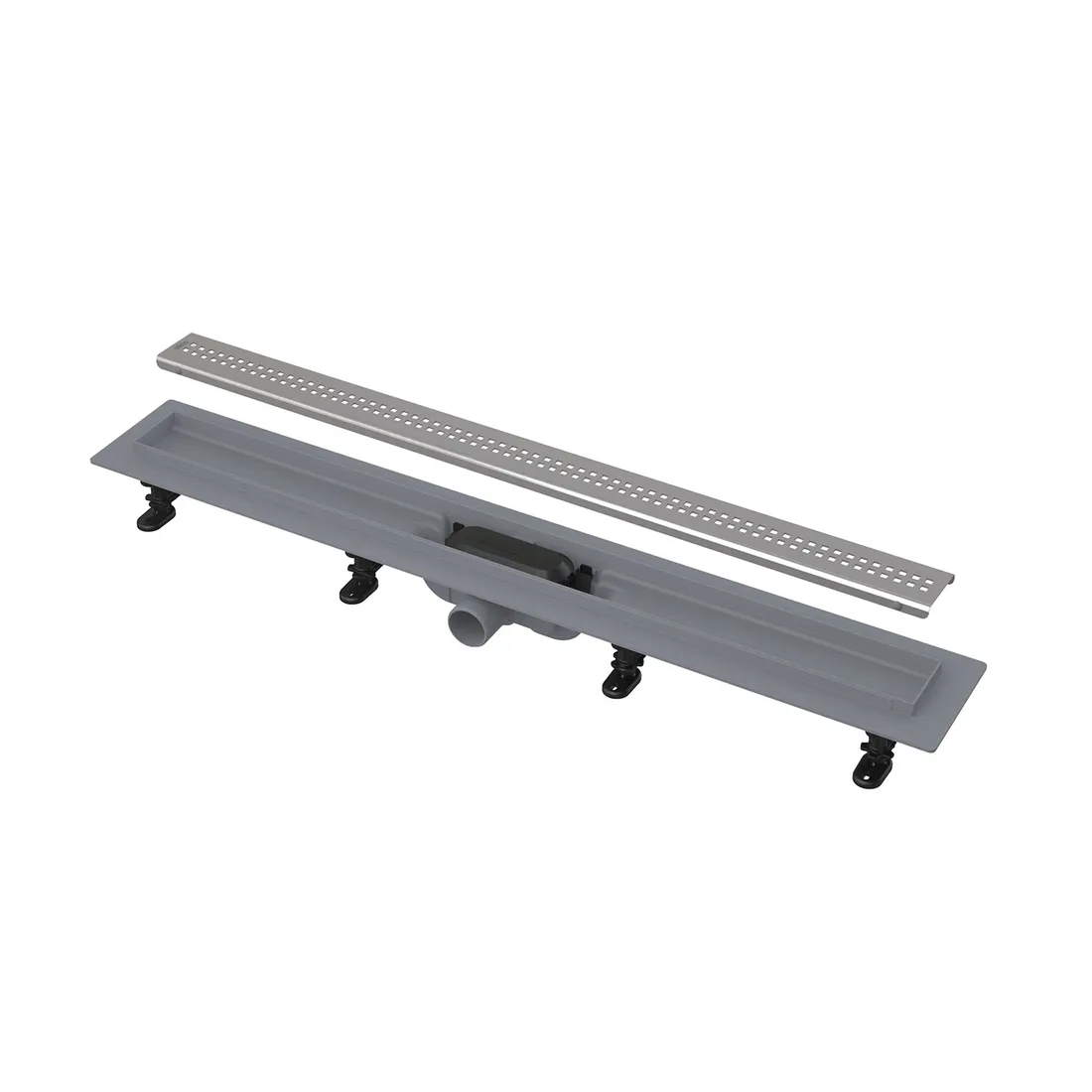 Alca Set complet rigola alcadrain, incastrata, 850 mm, ajustabila, gratar otel, mat, crom, apz9-850m