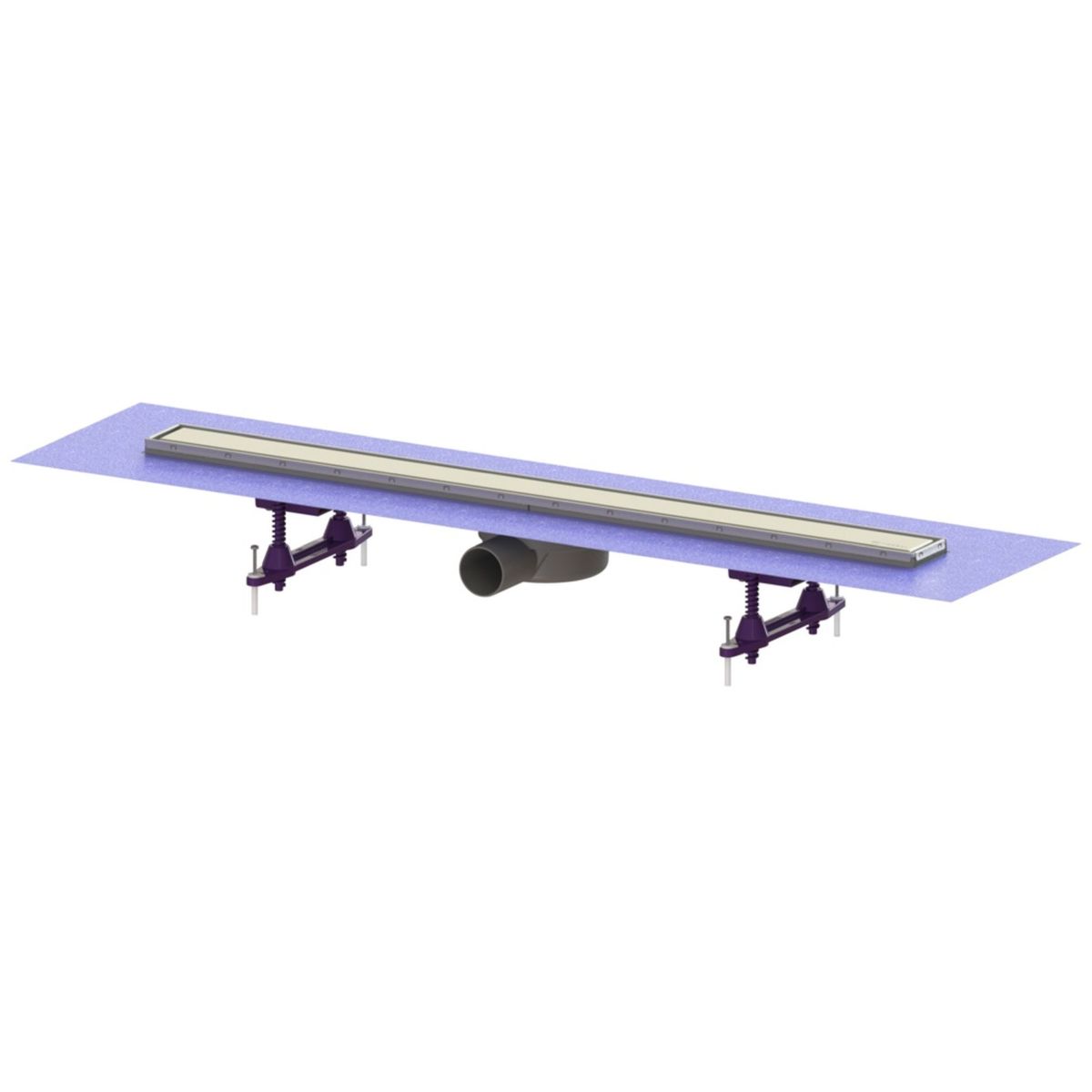 Kessel Set complet rigola kessel linearis, in pardoseala, 850 mm, sita, sifon, otel inoxidabi, crom, 45600.64fm