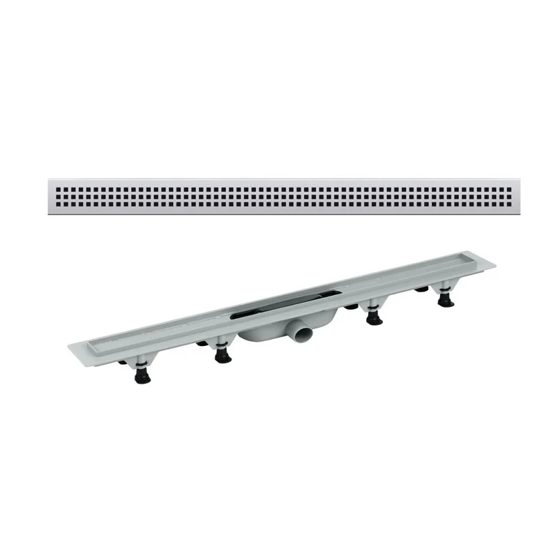Plast Brno Set complet rigola plast brno, in pardoseala, 800 mm, sita, sifon, otel inoxidabil, crom, sze1750