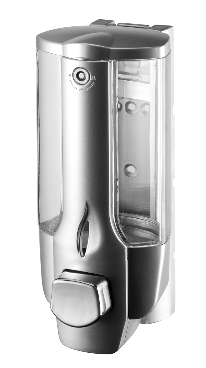 Bisk Set dozator bisk 72075, 350 ml, montare pe perete, suport, crom