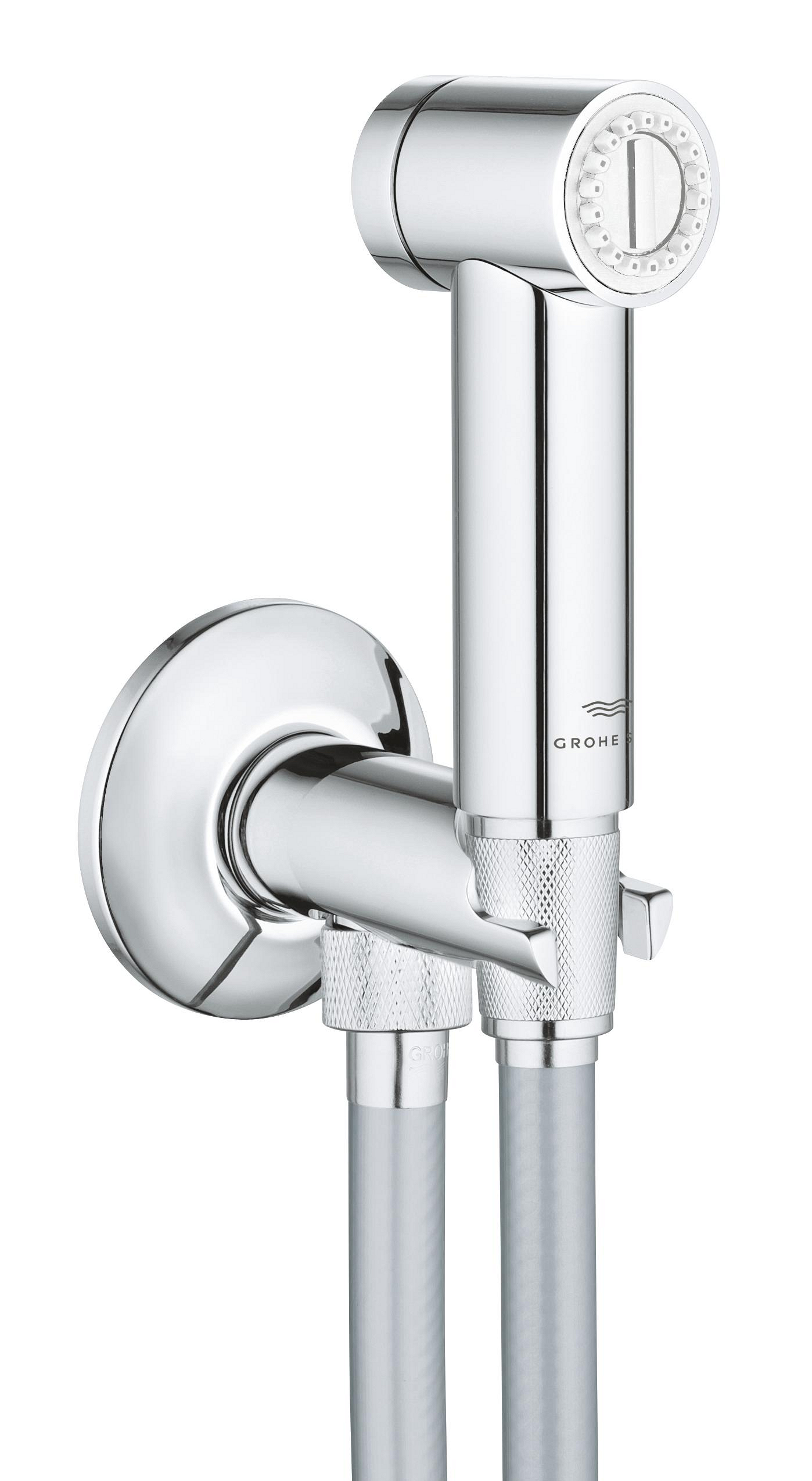 Grohe SPA Set dus igienic grohe spa aqua, pe perete, 1 functie, cot iesire, furtun, metal, crom, 26840000