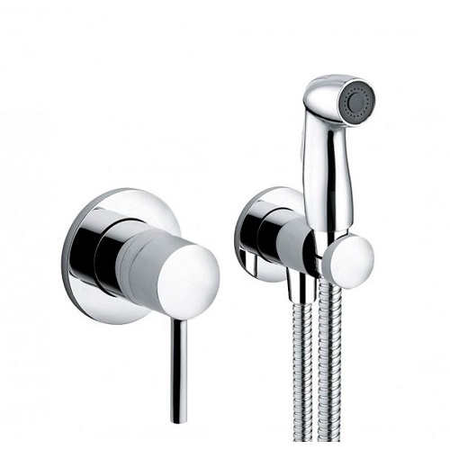 Kludi Set dus igienic kludi bozz 389990576, 1/2'', incastrat, monocomanda, 1 pulverizare, 1.25 m, anti-calcar, crom